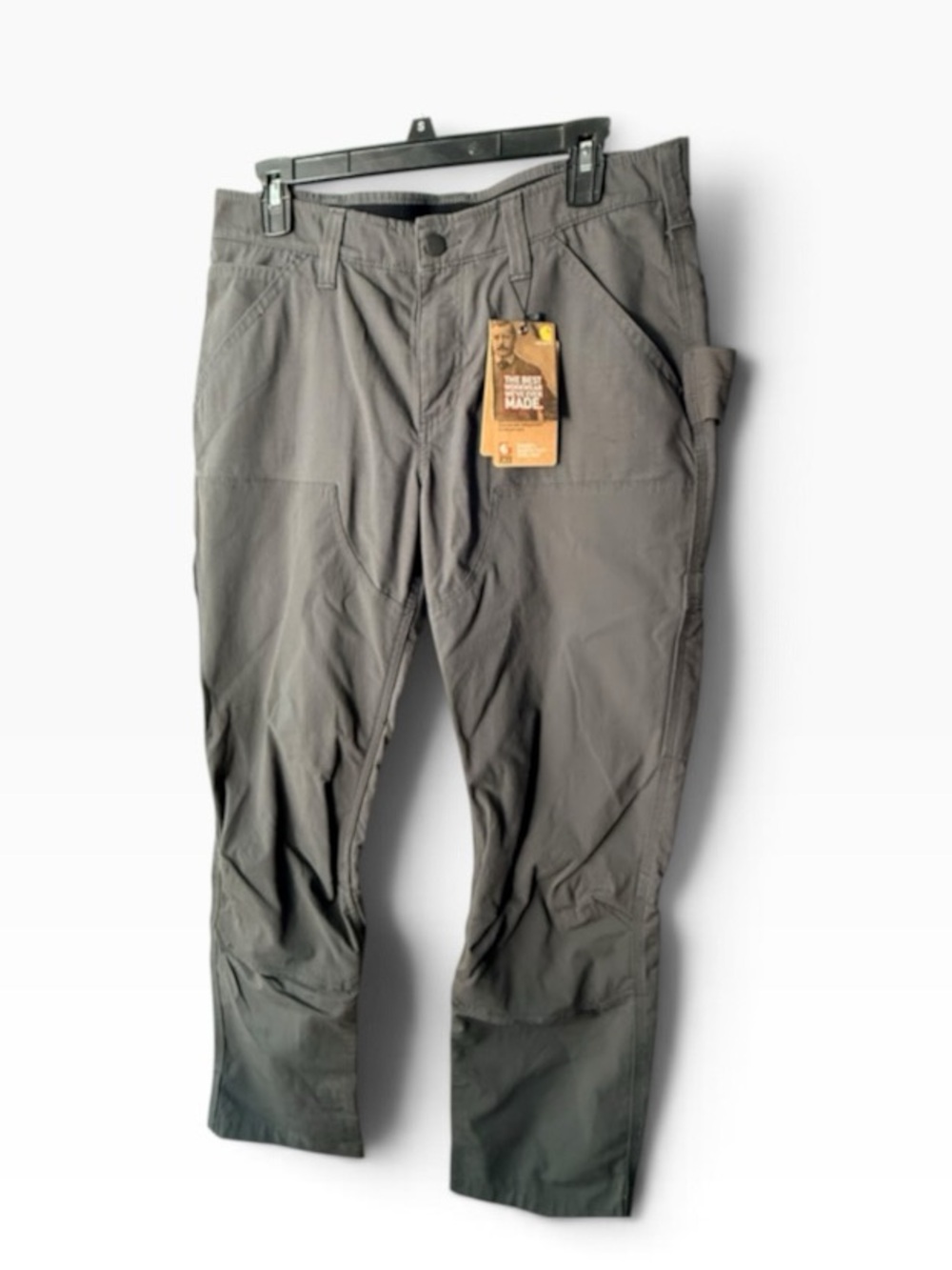 Women’s 12 Carhartt Cargo Rugged Flex Steel Pants in Dark Gray NWT